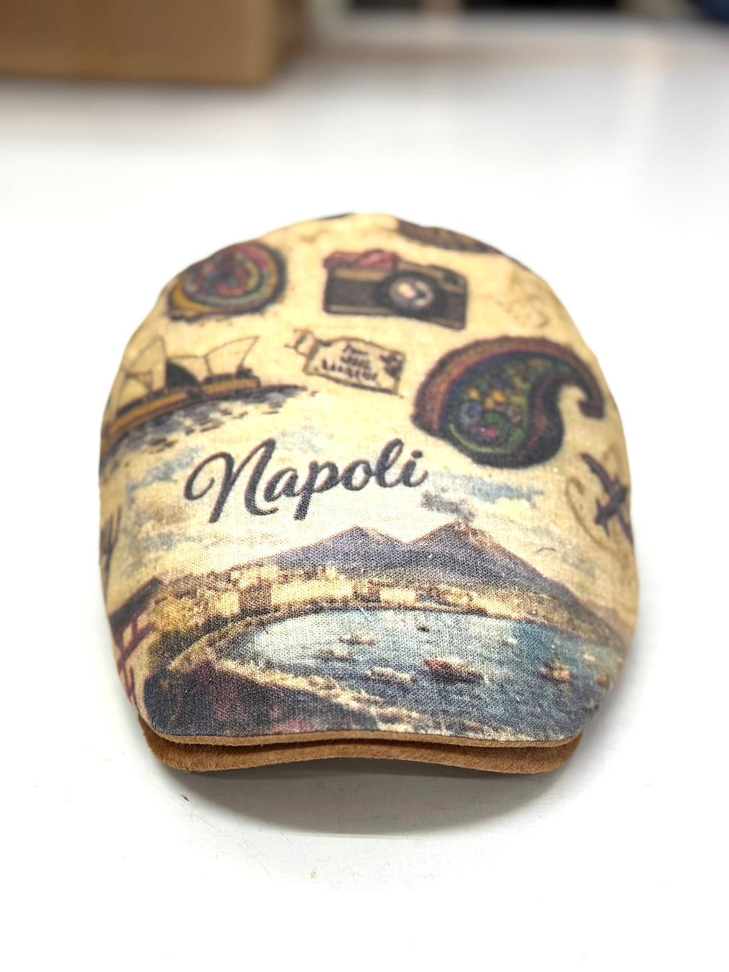 Coppola Polo in puro Lino e vera pelle scamosciata