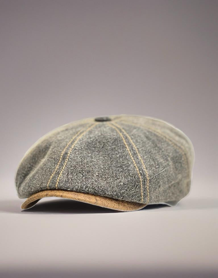 Modello Irlanda in lino delavè grigio impunturato gold