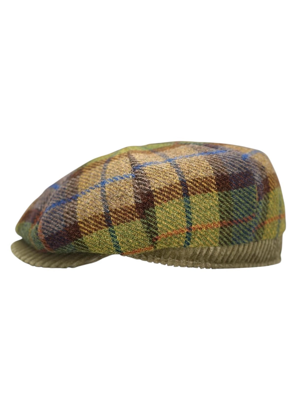 Modello Dublino con fascetta in tessuto shetland beige verde e velluto abbinato