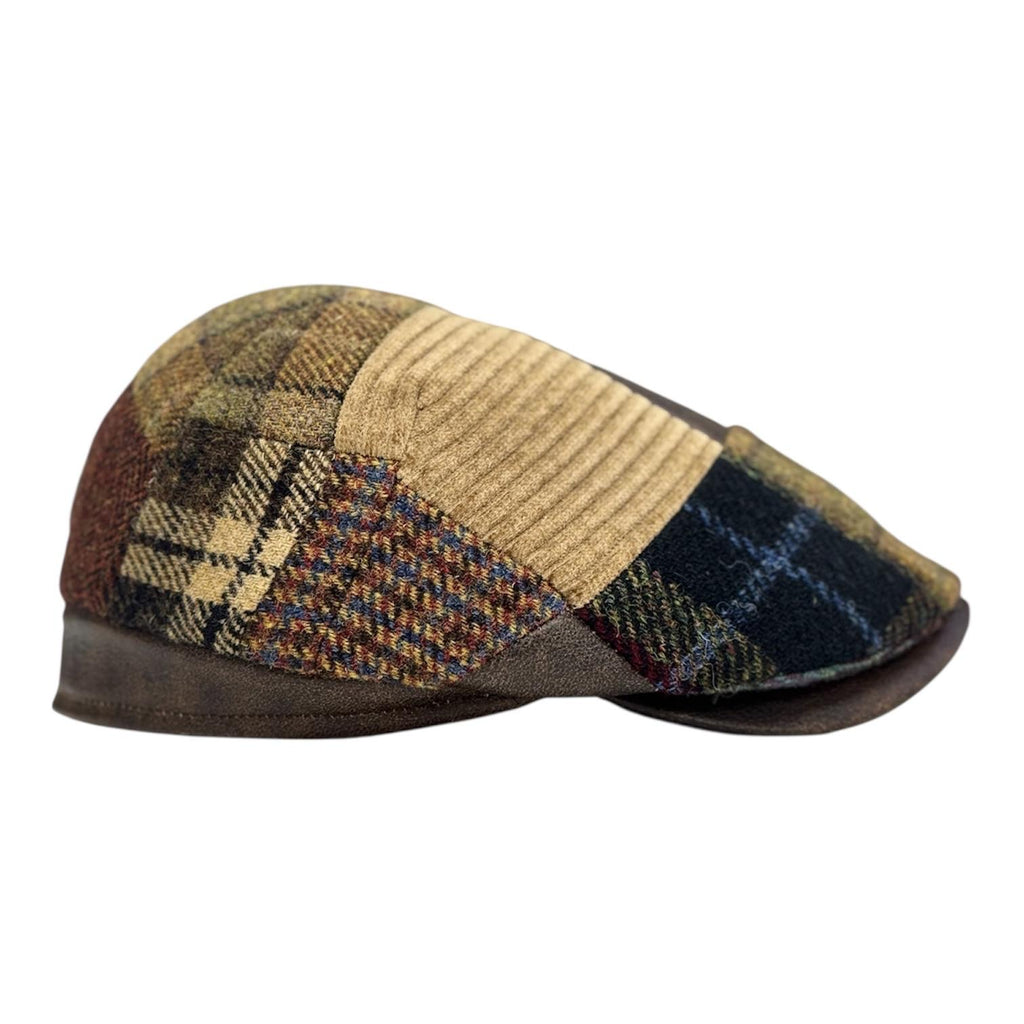 Modello Polo London con fascetta in tessuto patchwork lane shetland e vera pelle