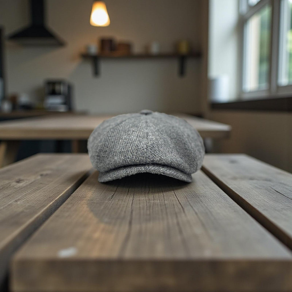 Modello Dublino in tessuto shetland rigato colore grigio