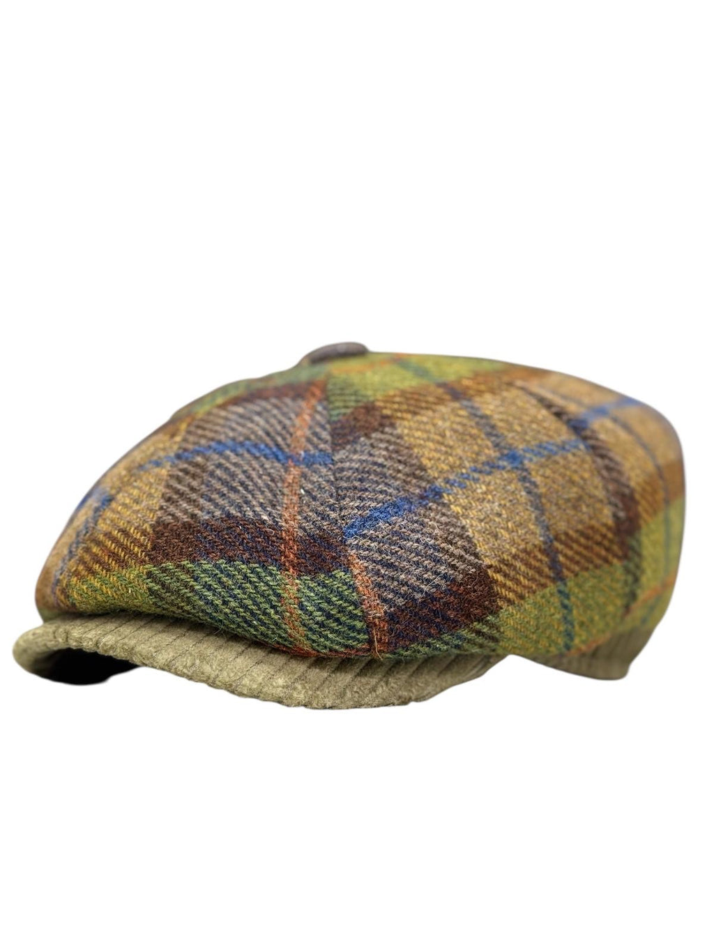 Modello Dublino con fascetta in tessuto shetland beige verde e velluto abbinato