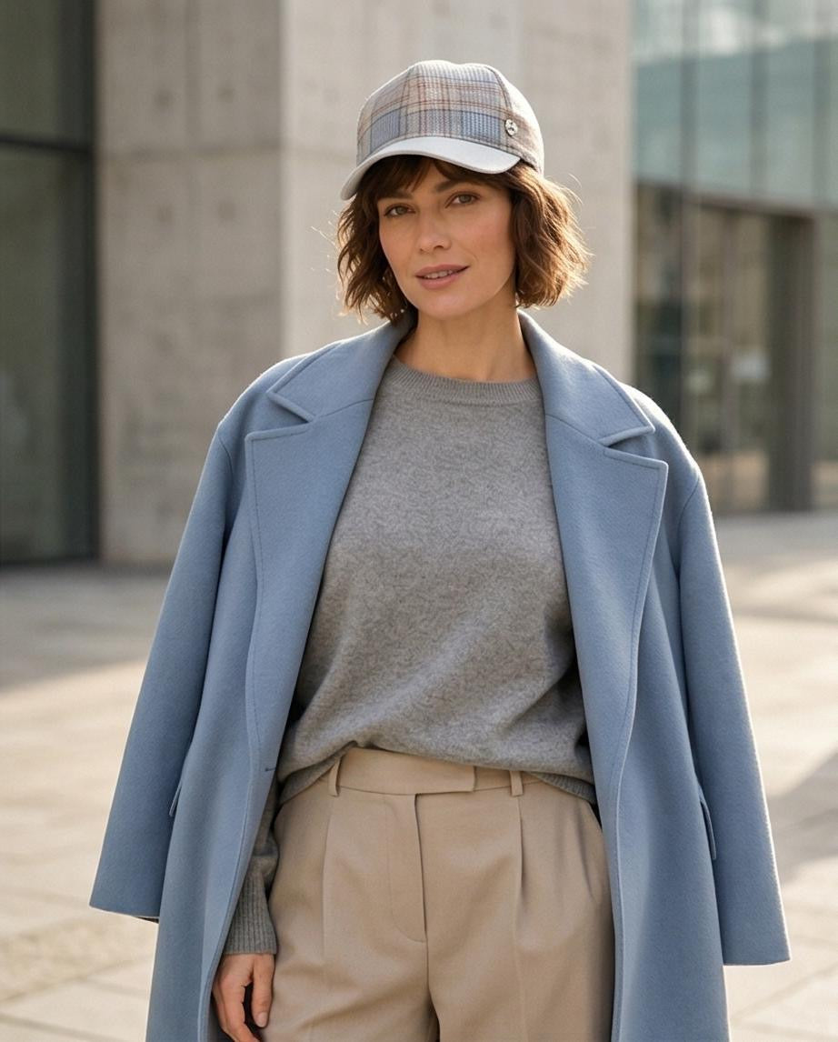Modello baseball da donna in lino quadri