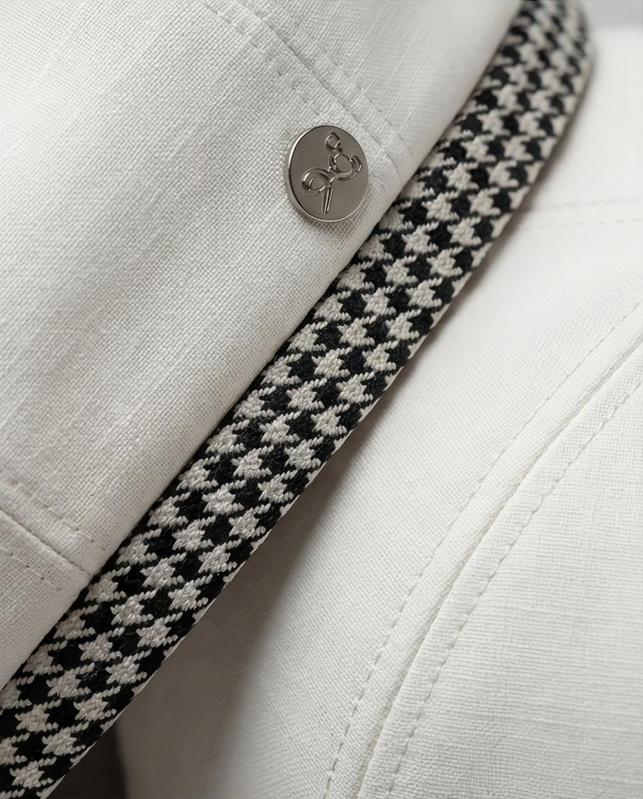 Modello Dublino puro lino bianco con fascetta
