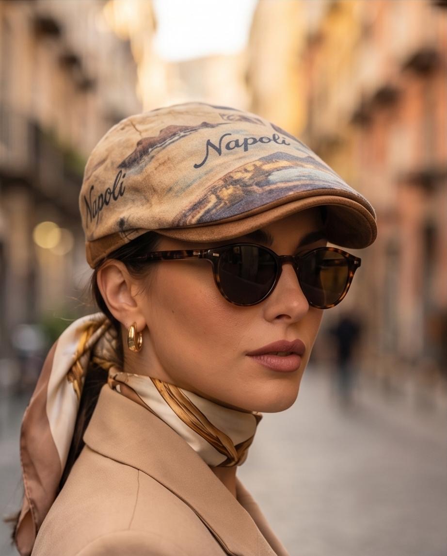 Coppola Polo in puro Lino e vera pelle scamosciata