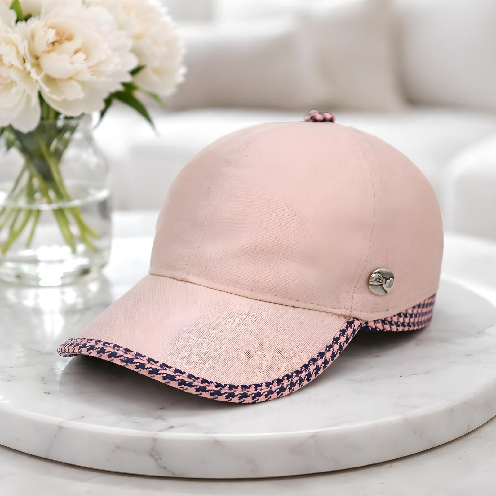 Cappello baseball puro Lino rosa