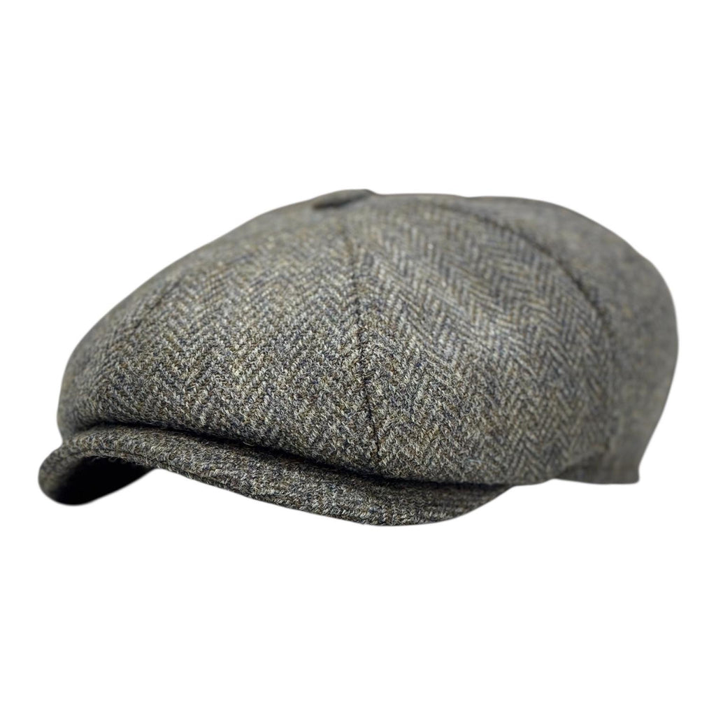 Modello Cork ottopezzi in tessuto lana shetland spinato grigio mélange