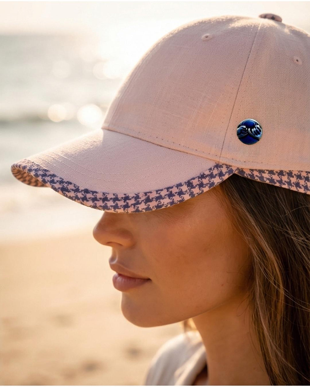 Cappello baseball puro Lino rosa