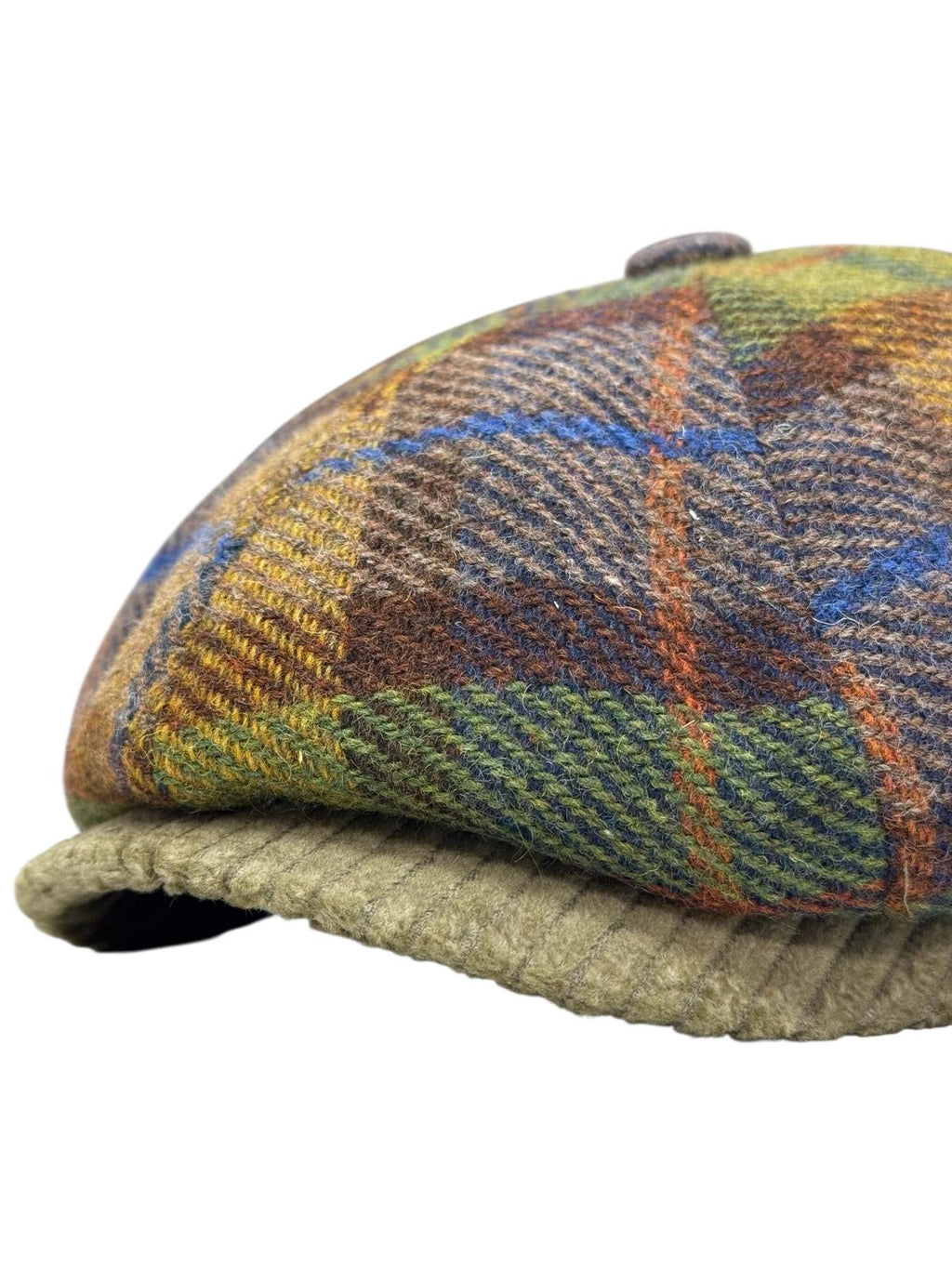 Modello Dublino con fascetta in tessuto shetland beige verde e velluto abbinato