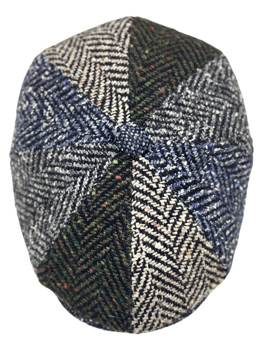 Modello Dublino in tessuto lana spinato patchwork particolare con quattro colori