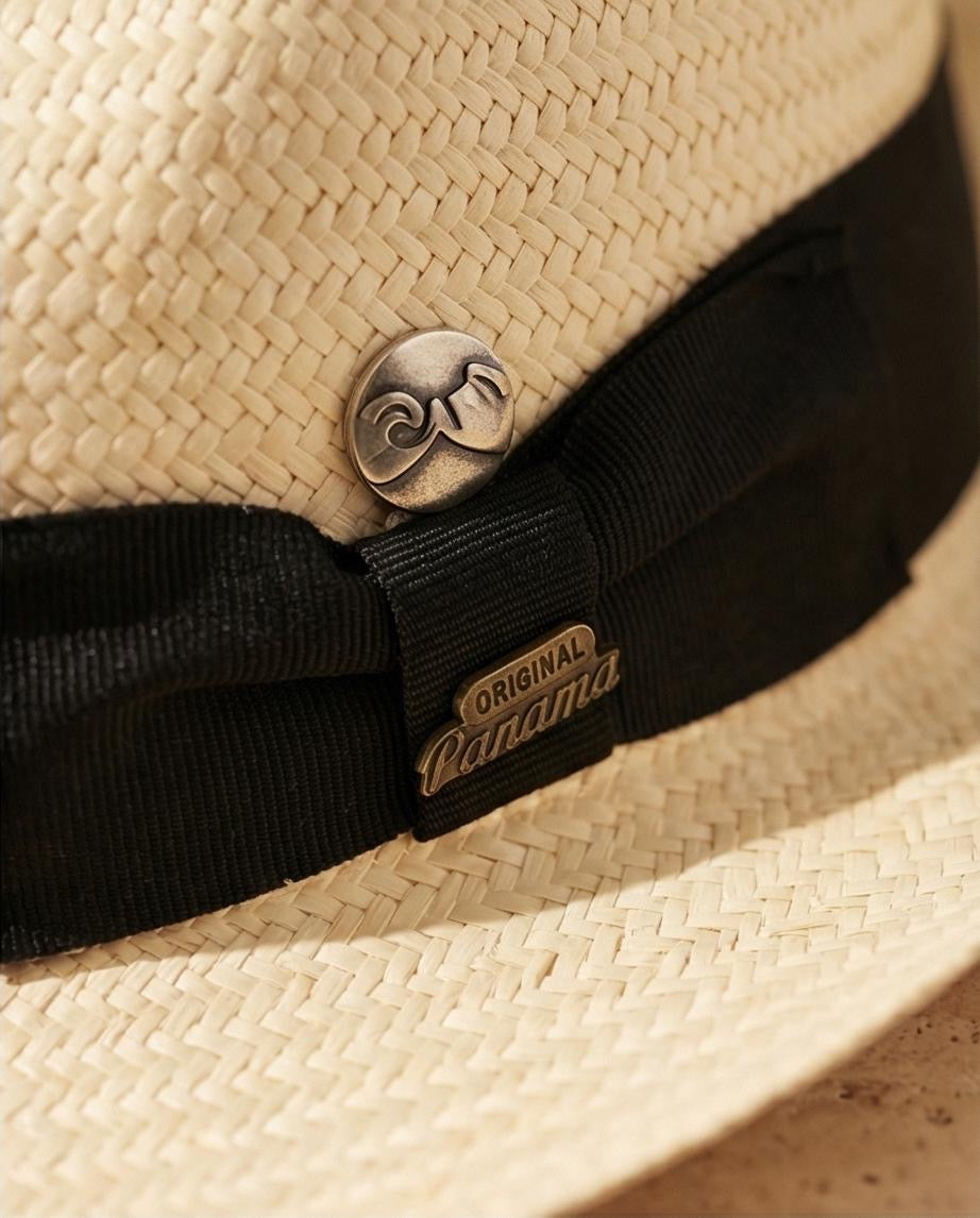 Panama Studio80 in paglia beige e gro black
