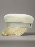 Modello Stewart cappello artigianale in juta, lino e paglia