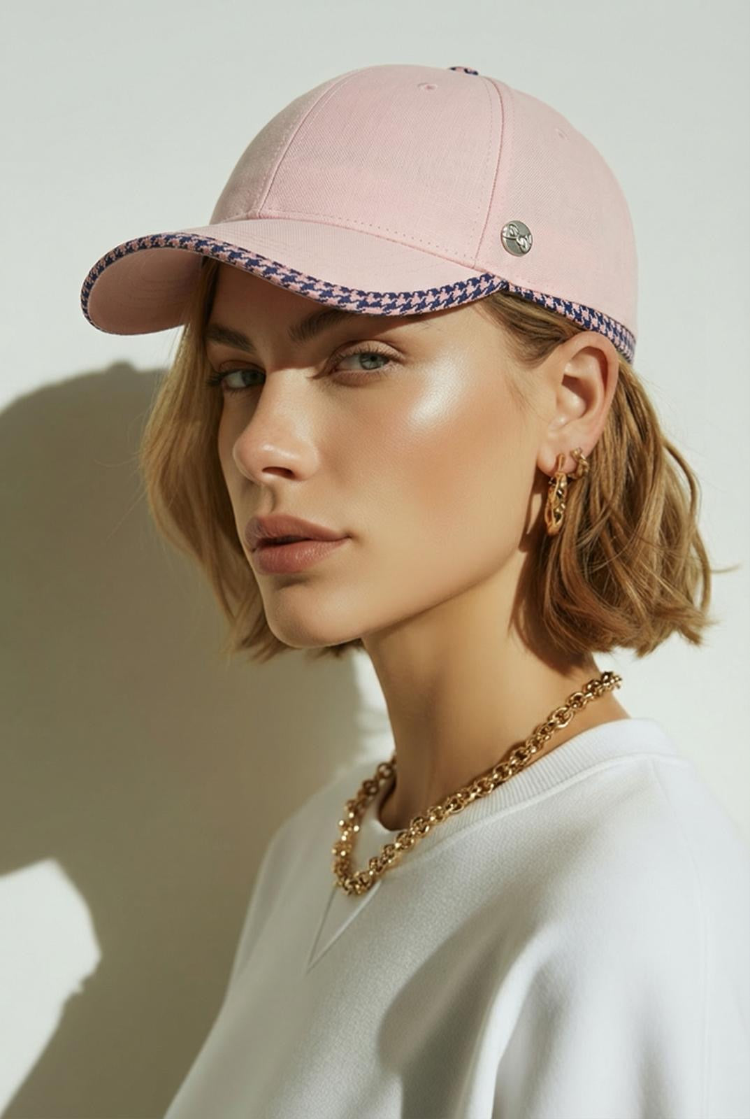 Cappello baseball puro Lino rosa