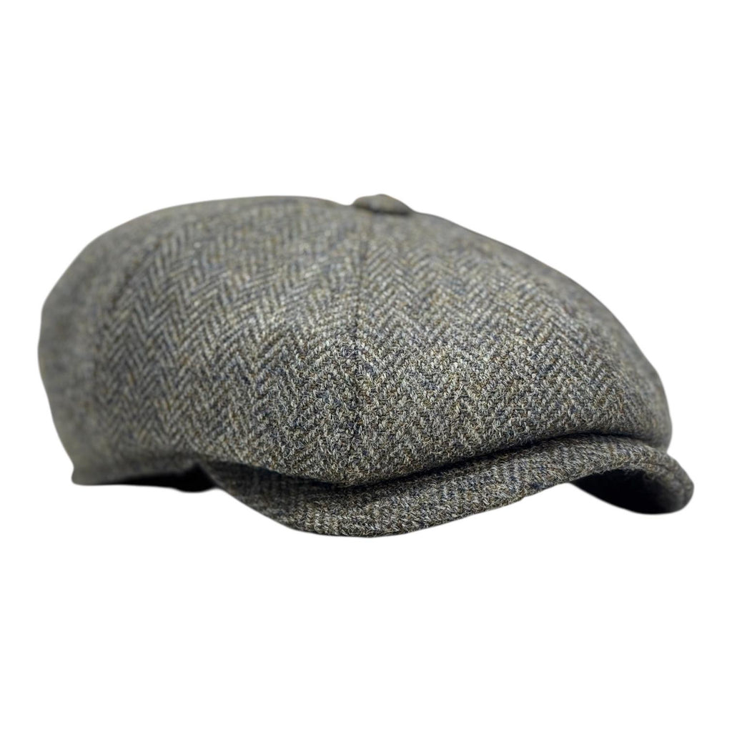 Modello Cork ottopezzi in tessuto lana shetland spinato grigio mélange