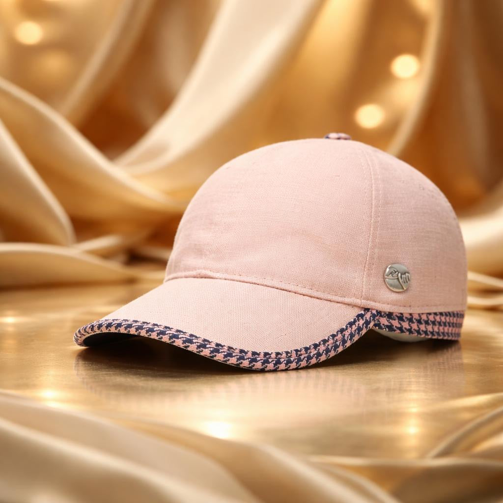 Cappello baseball puro Lino rosa