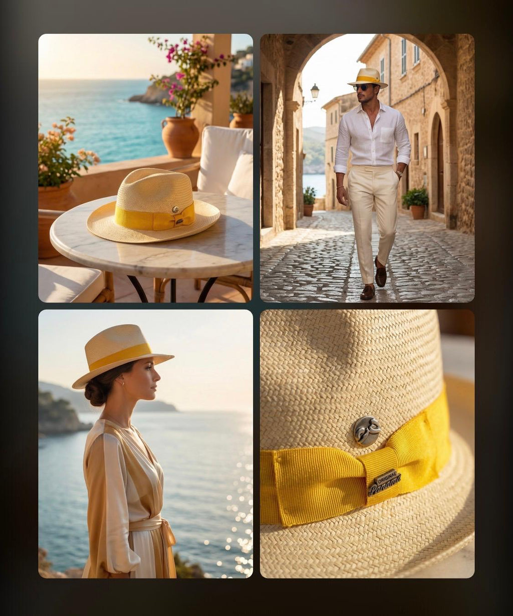Panama originale Studio80 Beige e Yellow