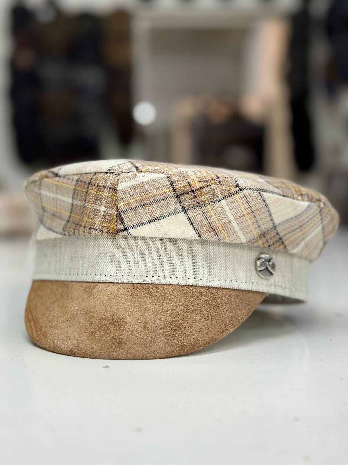 Modello Stewart in lino quadri bicolore e lurex