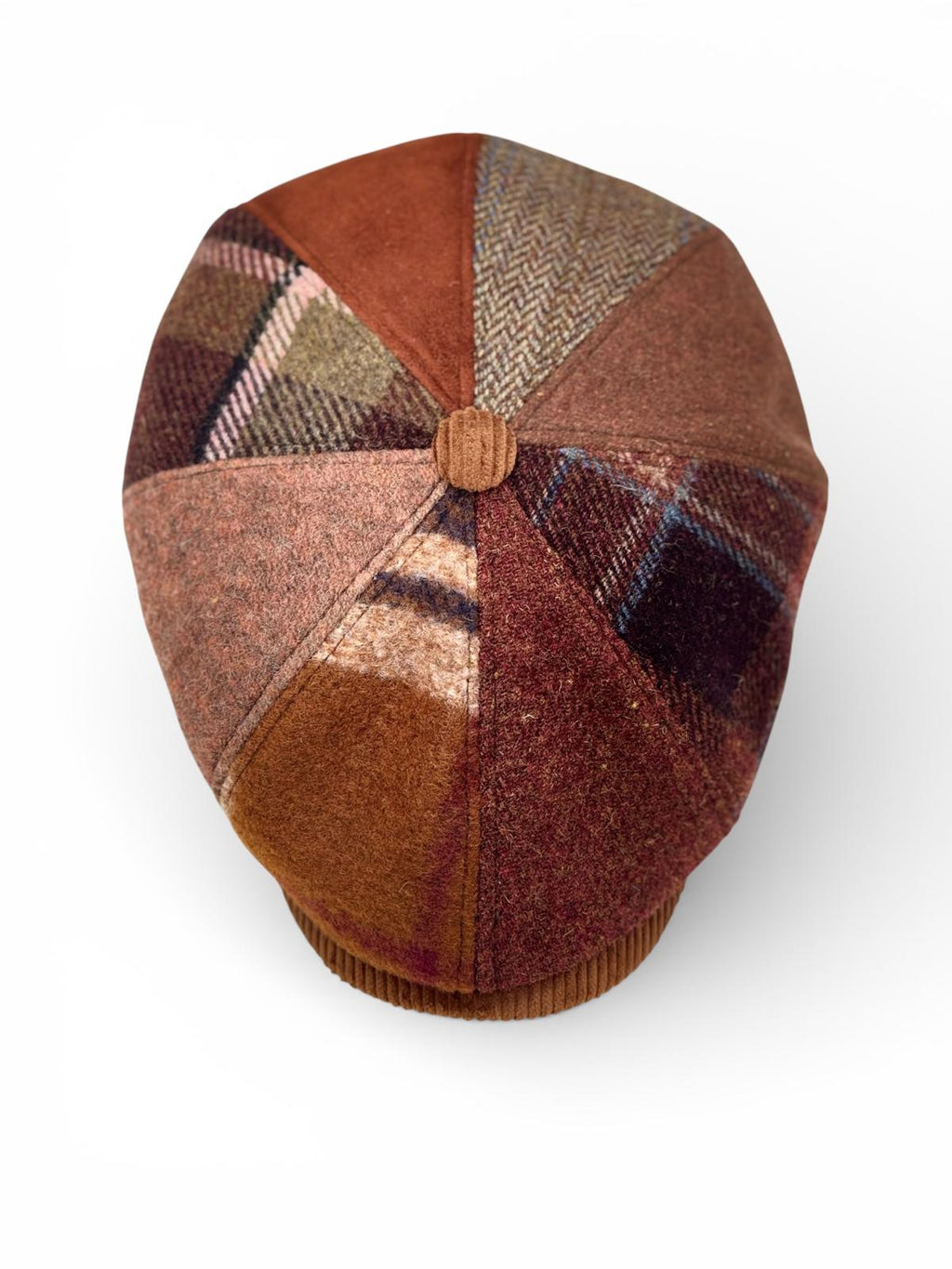 Modello Dublino in otto pezzi con fascetta in tessuto esclusivo shetland nella versione patchwork colori monocromatici