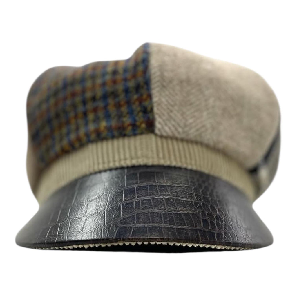Modello Bombón composto da otto spicchi monocromatici in tessuti pregiati in  colori autunnali, shetland, merinos e velluto