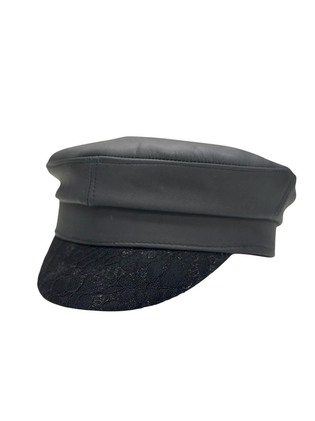 Modello Stewart in vera pelle nappa waterproof è particolare visiera in pizzo nero