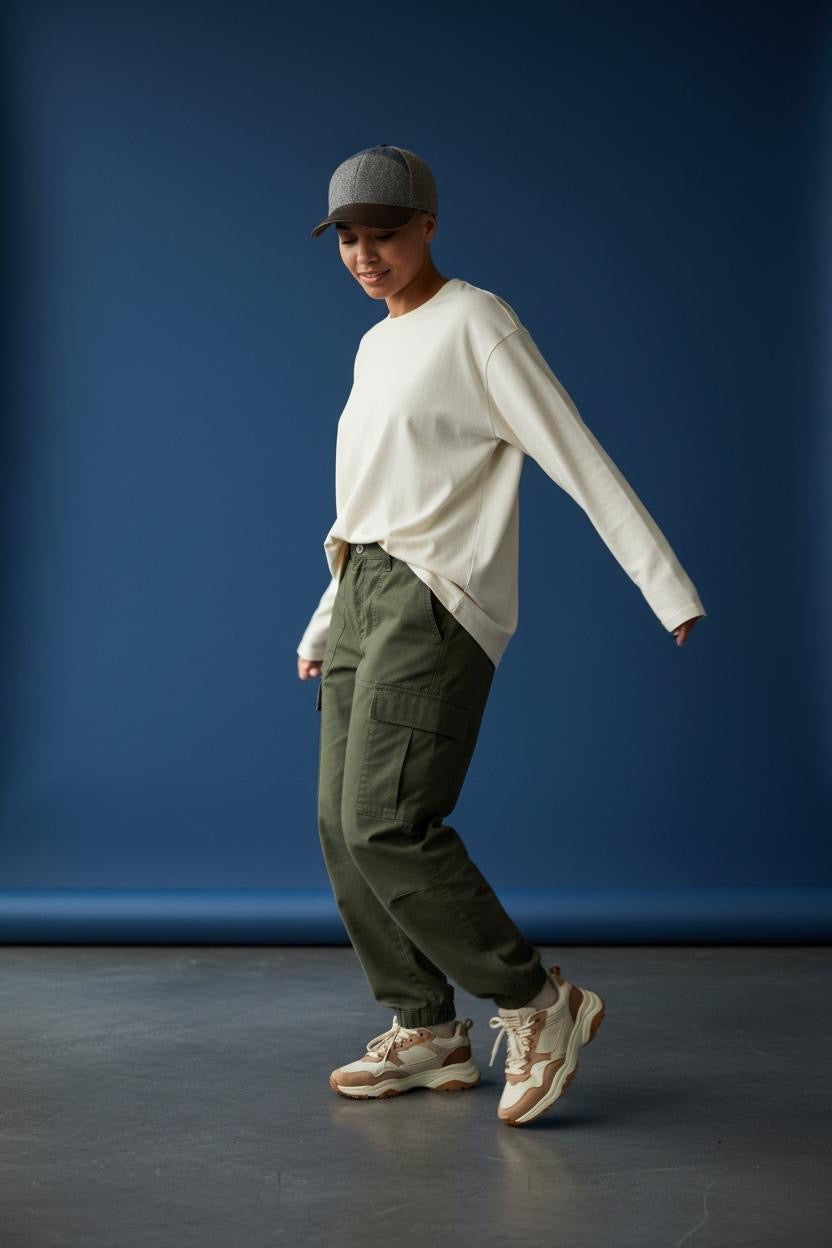 Modello Baseball mezza luna in tessuti shetland multicolore con varietà mélange e visiera in vera
