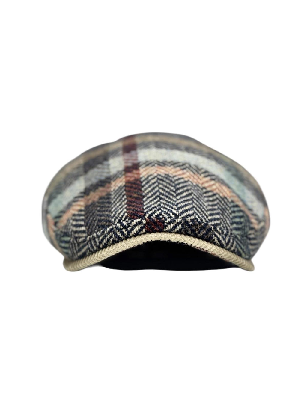 Modello London Conte in tessuto Casentino di qualità eccezionale ed inserti fascetta e visiera in velluto beige