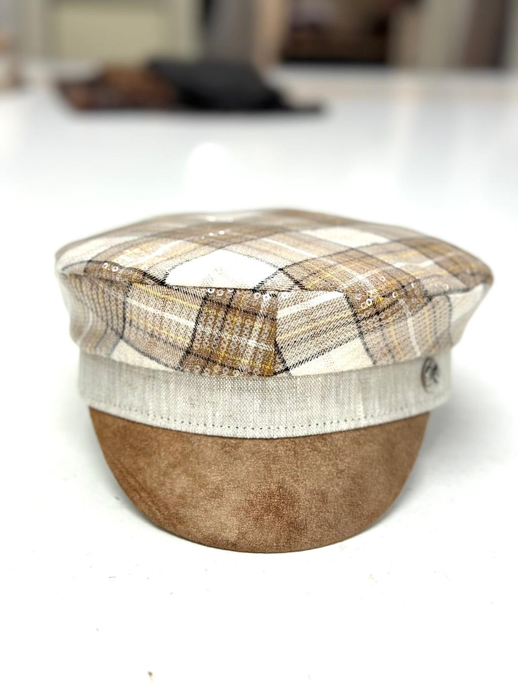 Modello Stewart in lino quadri bicolore e lurex