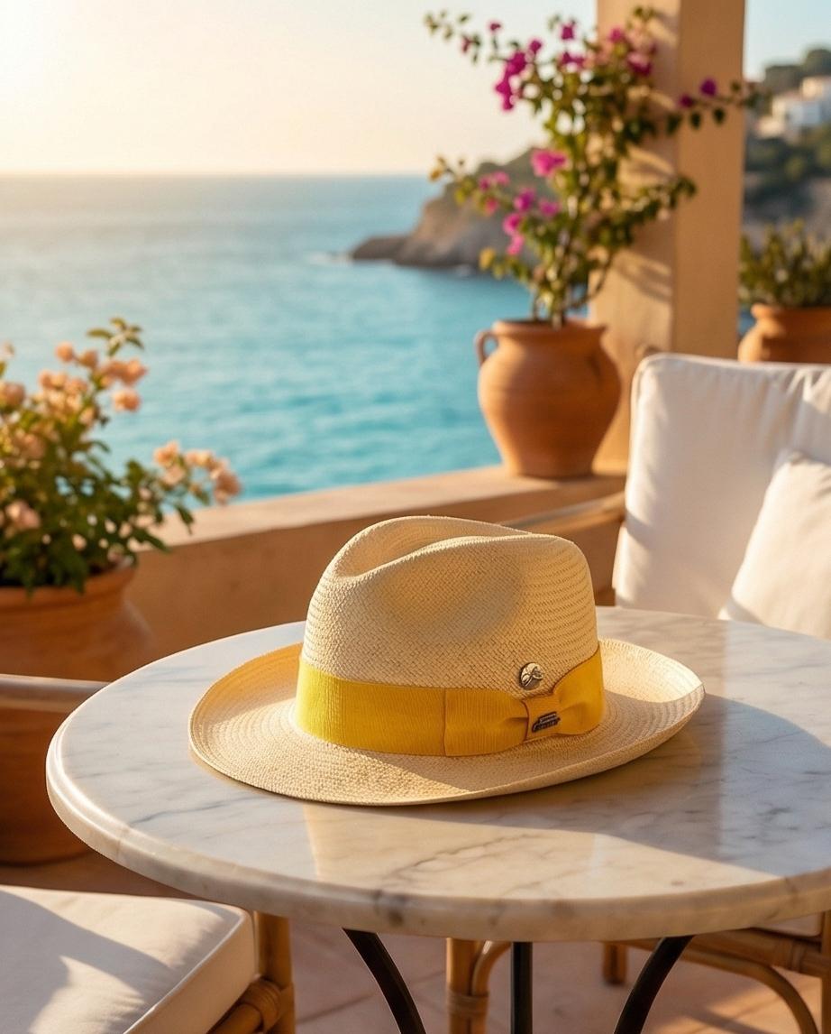 Panama originale Studio80 Beige e Yellow